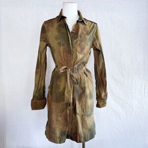 AG Adriano Goldschmidt green button up shirt dress size small